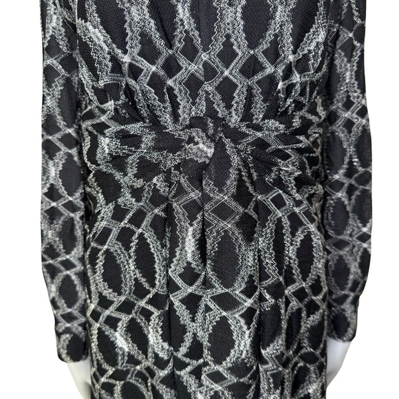 NWT MISSONI Tie-front Metallic
Mini Dress Black Silver Fit and Flare Size 38 - Picture 9 of 16